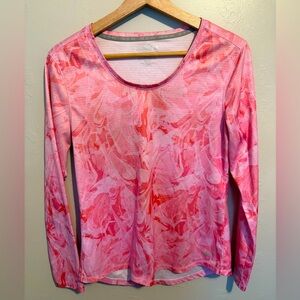 Reel Legends Freeline Pink Marbled Swirl Long Sleeve Woman's Fishing Shirt Small